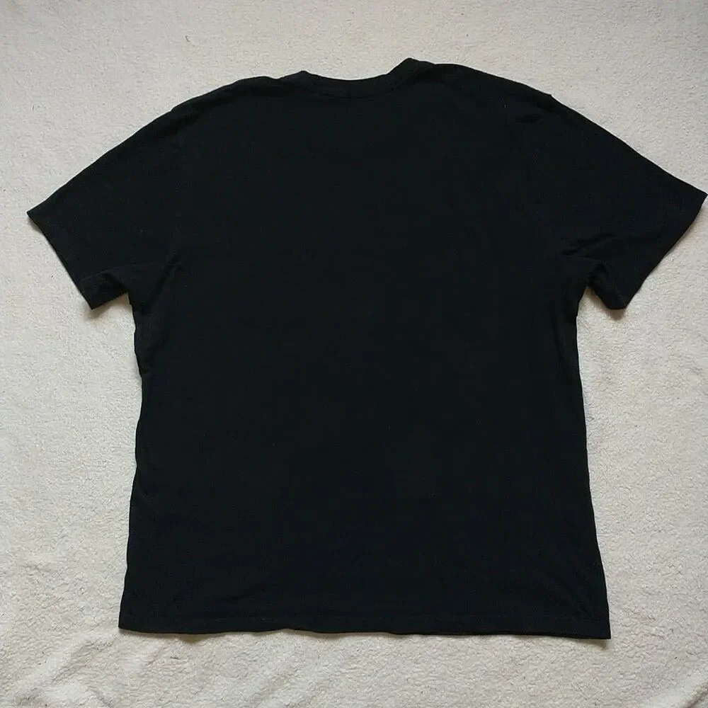 TRUE RELIGION T Shirt Mens XL/L*Black Buddha Guitar Logo Spell Out 100%Cotton